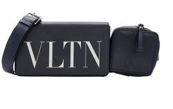 VLTN Duo Crossbody, Leather, Blue, DB, 2*